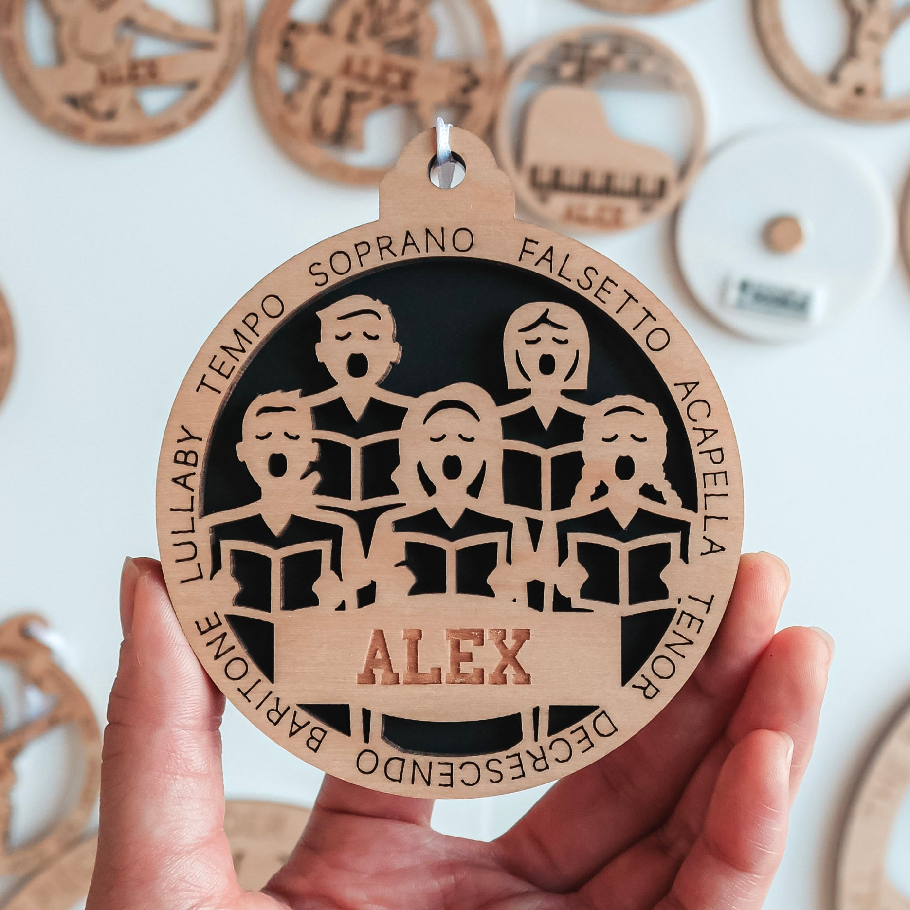 Personalized Instrument Ornaments (Piano, Guitar, and 13 Others)