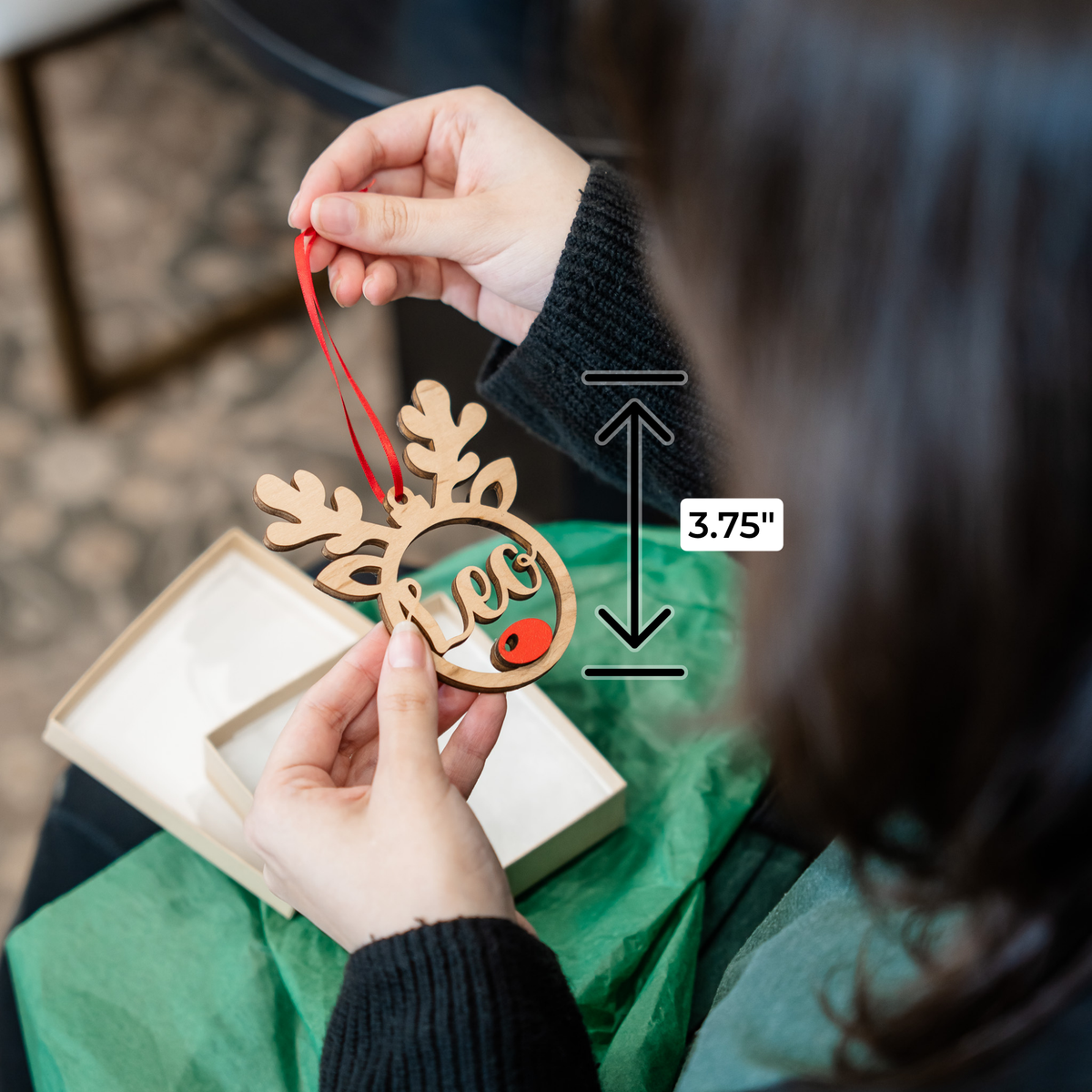 Personalized Rudolph Reindeer Ornament