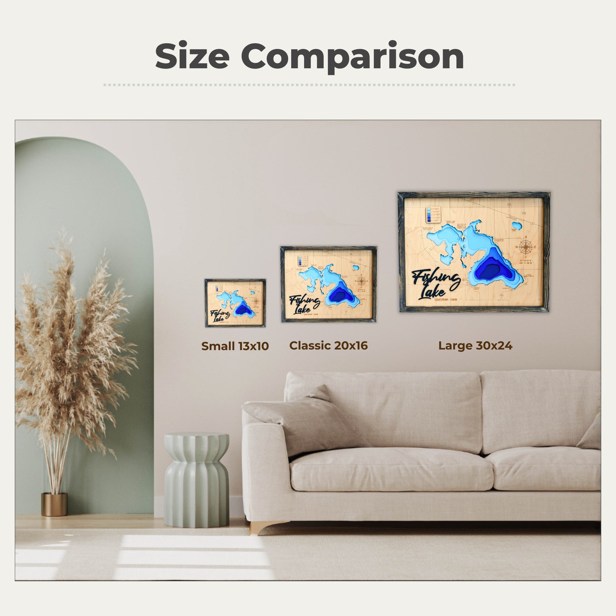 Fishing Lake 3D Wood Map