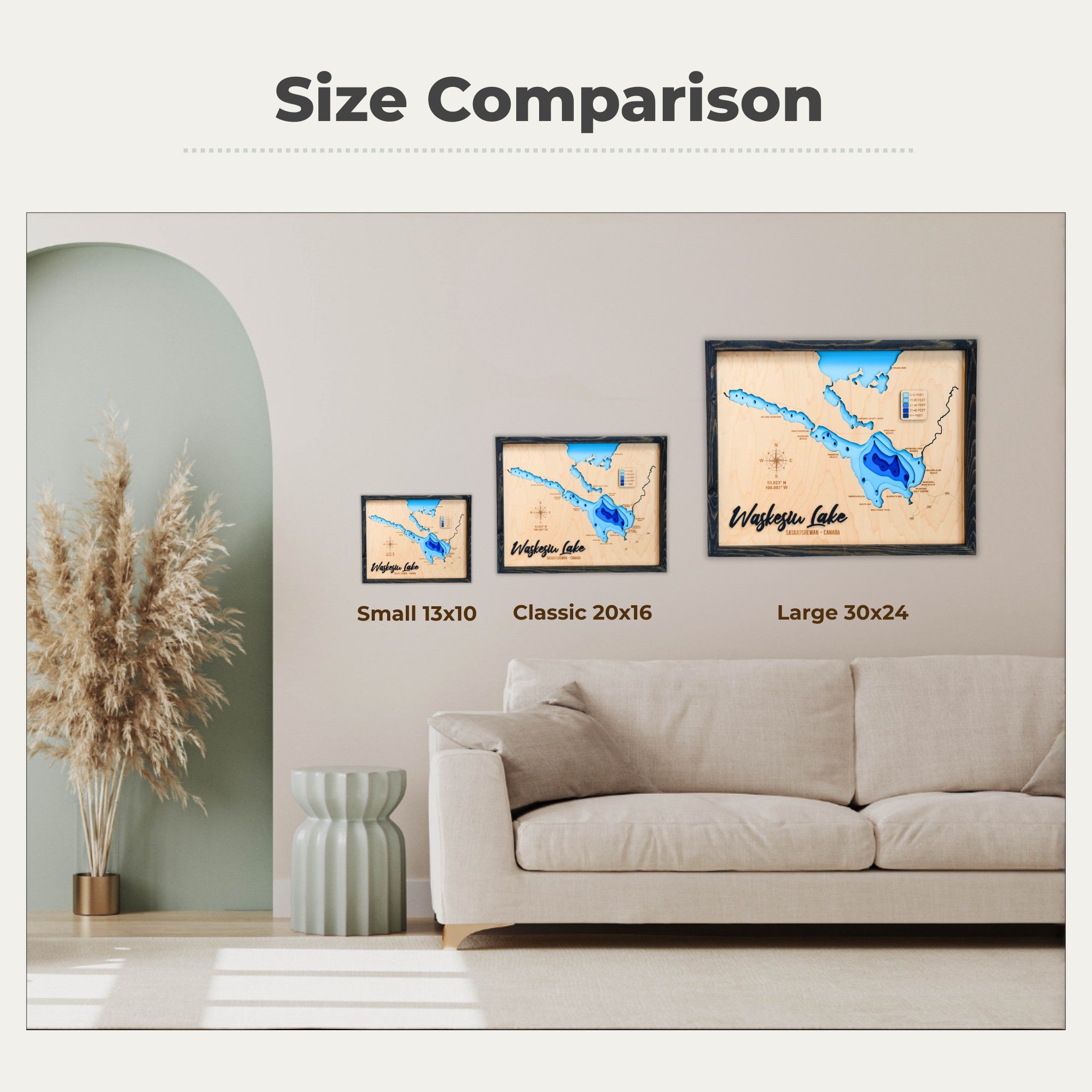 Waskesiu Lake 3D Wood Map