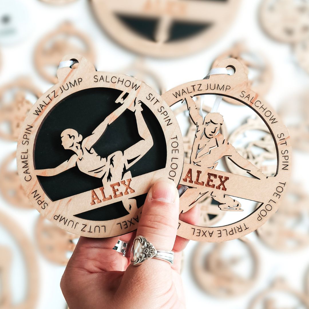 Personalized Figure Skating Collection • Ornament, Magnet, Medal, or Mini Sign