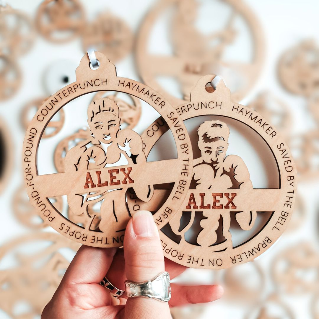 Personalized Boxing Collection • Ornament, Magnet, Medal, or Mini Sign