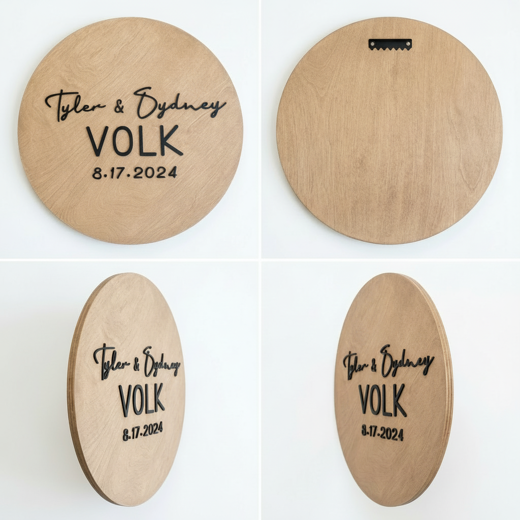 Round Family Name Sign