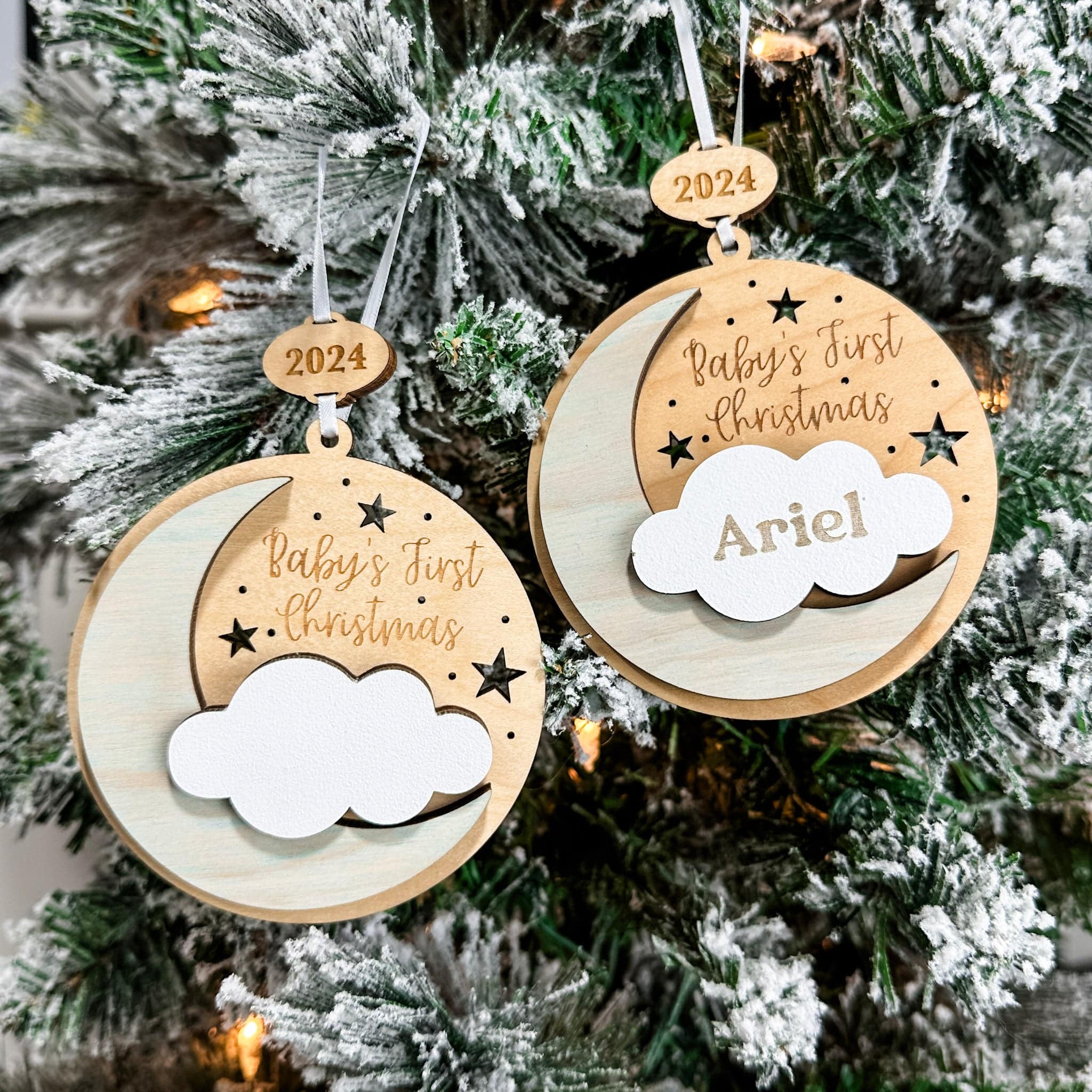 Baby's First Christmas • 3D Wood Ornament • For Newborns