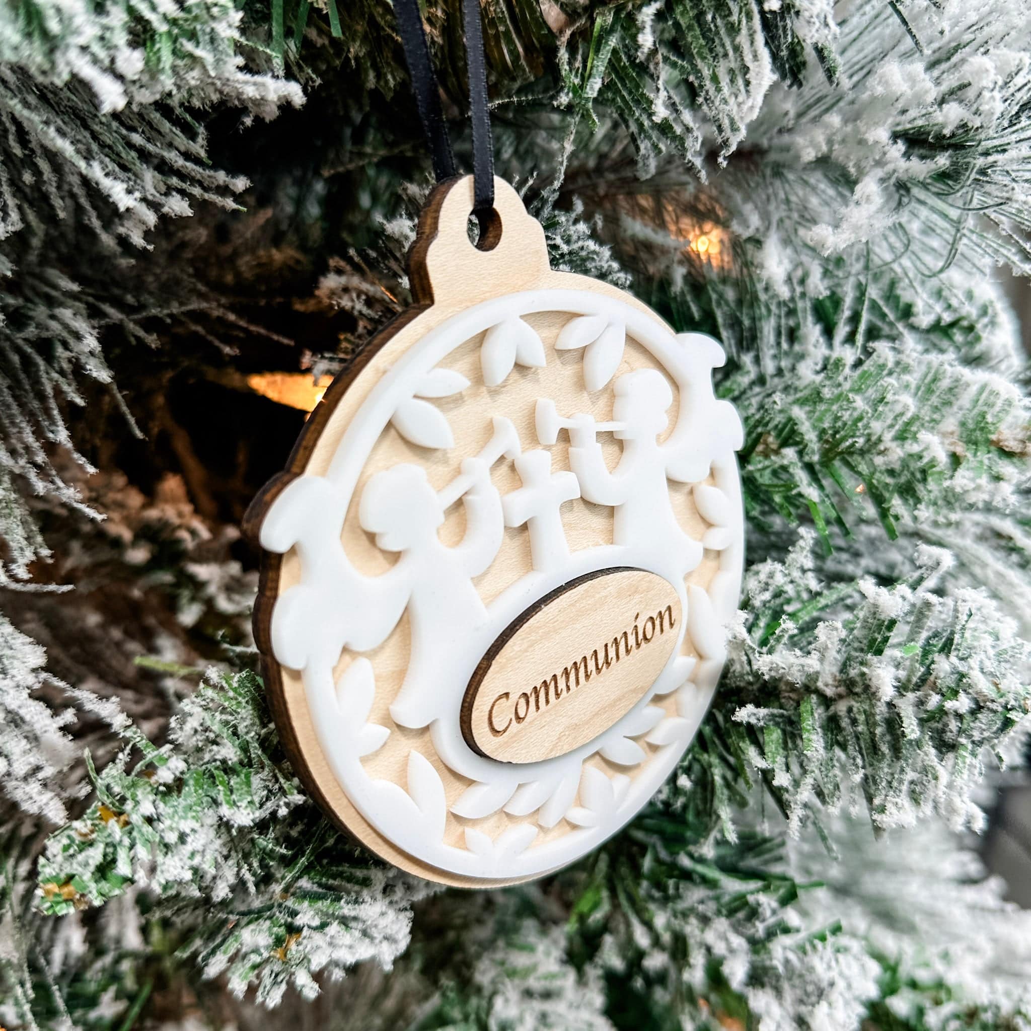 (Personalization Sold Out for Christmas) Faith Ornament • Personalized Wood Ornament • For Baptism, Communion, or Dedication