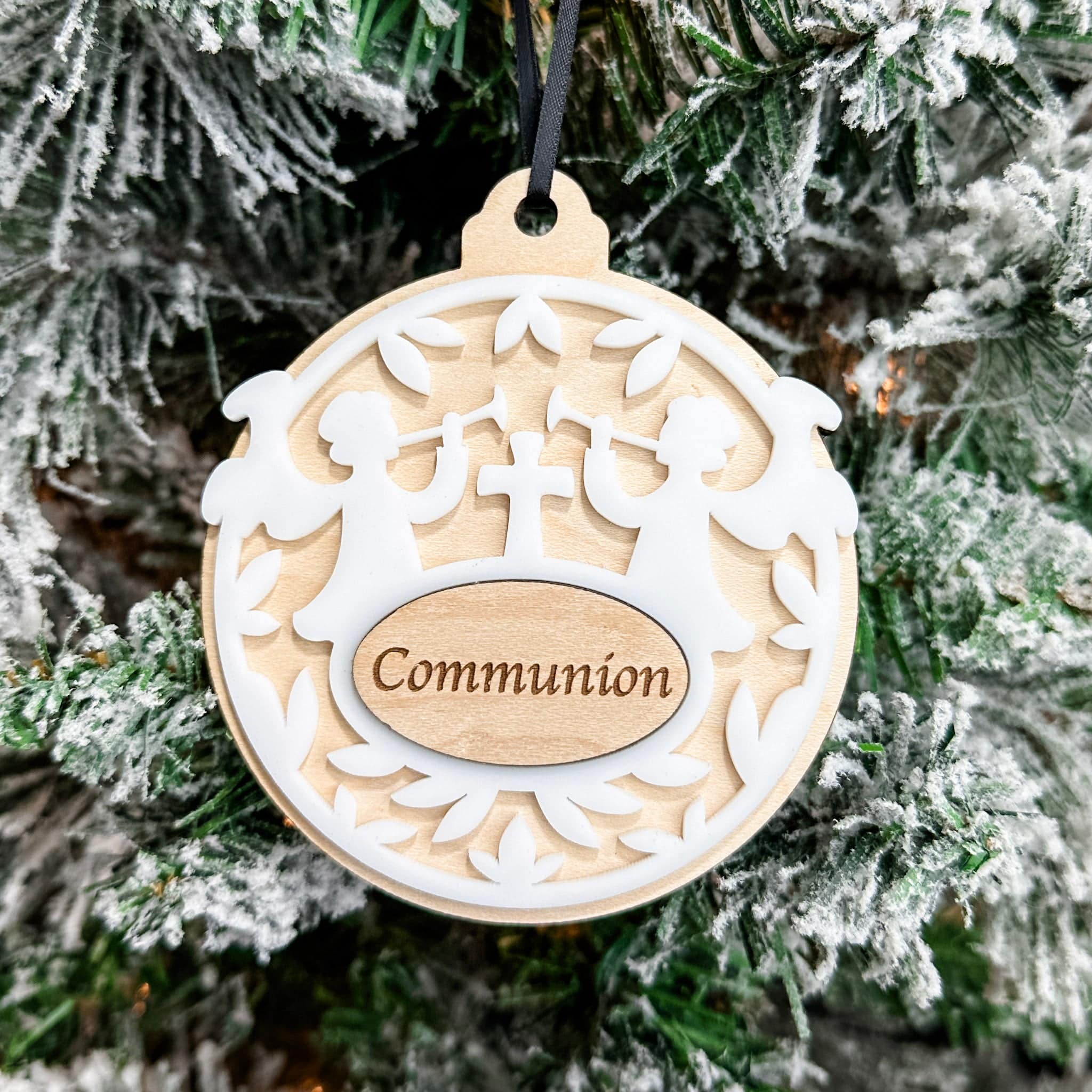 (Personalization Sold Out for Christmas) Faith Ornament • Personalized Wood Ornament • For Baptism, Communion, or Dedication
