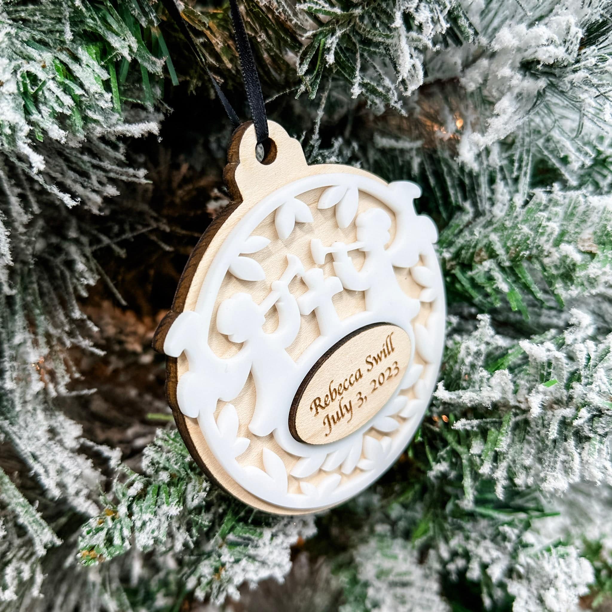 (Personalization Sold Out for Christmas) Faith Ornament • Personalized Wood Ornament • For Baptism, Communion, or Dedication