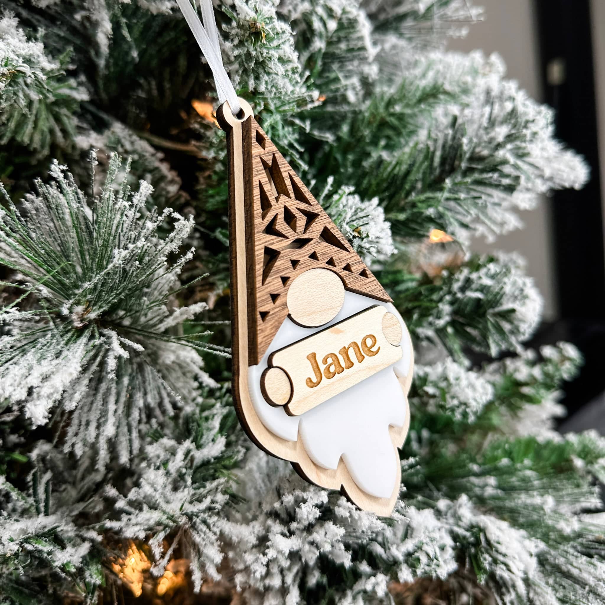 Boho Gnome • 3D Wood & Acrylic Ornament