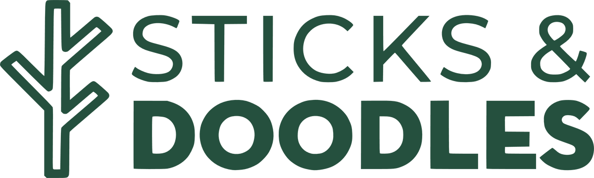 Sticks & Doodles original green wordmark