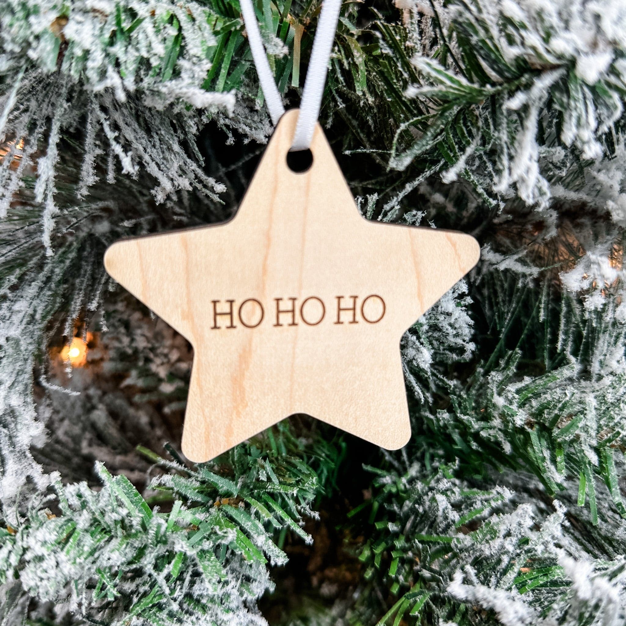 Classic Christmas Stars • Engraved Wood Ornament (Choose from 8!)