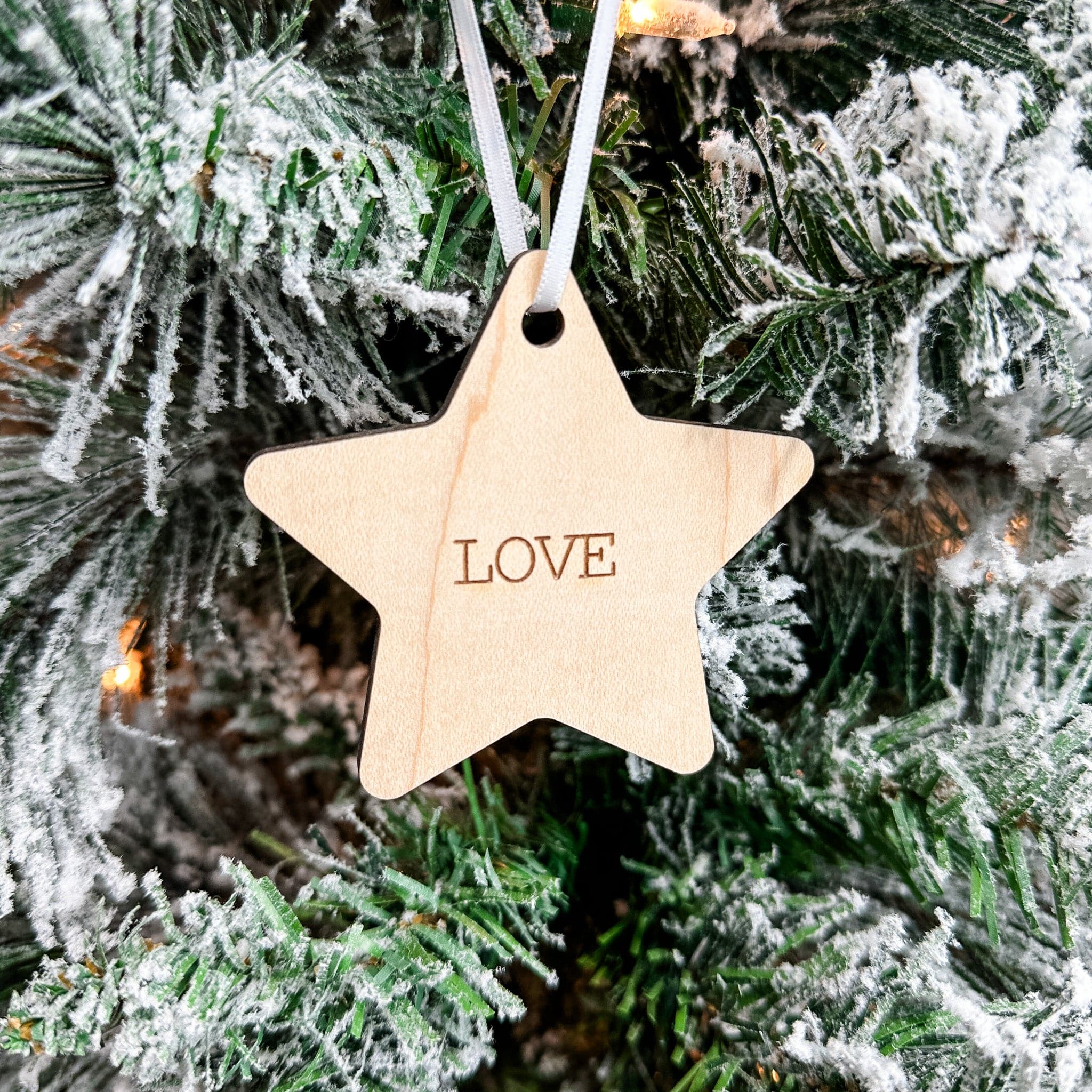 Classic Christmas Stars • Engraved Wood Ornament (Choose from 8!)