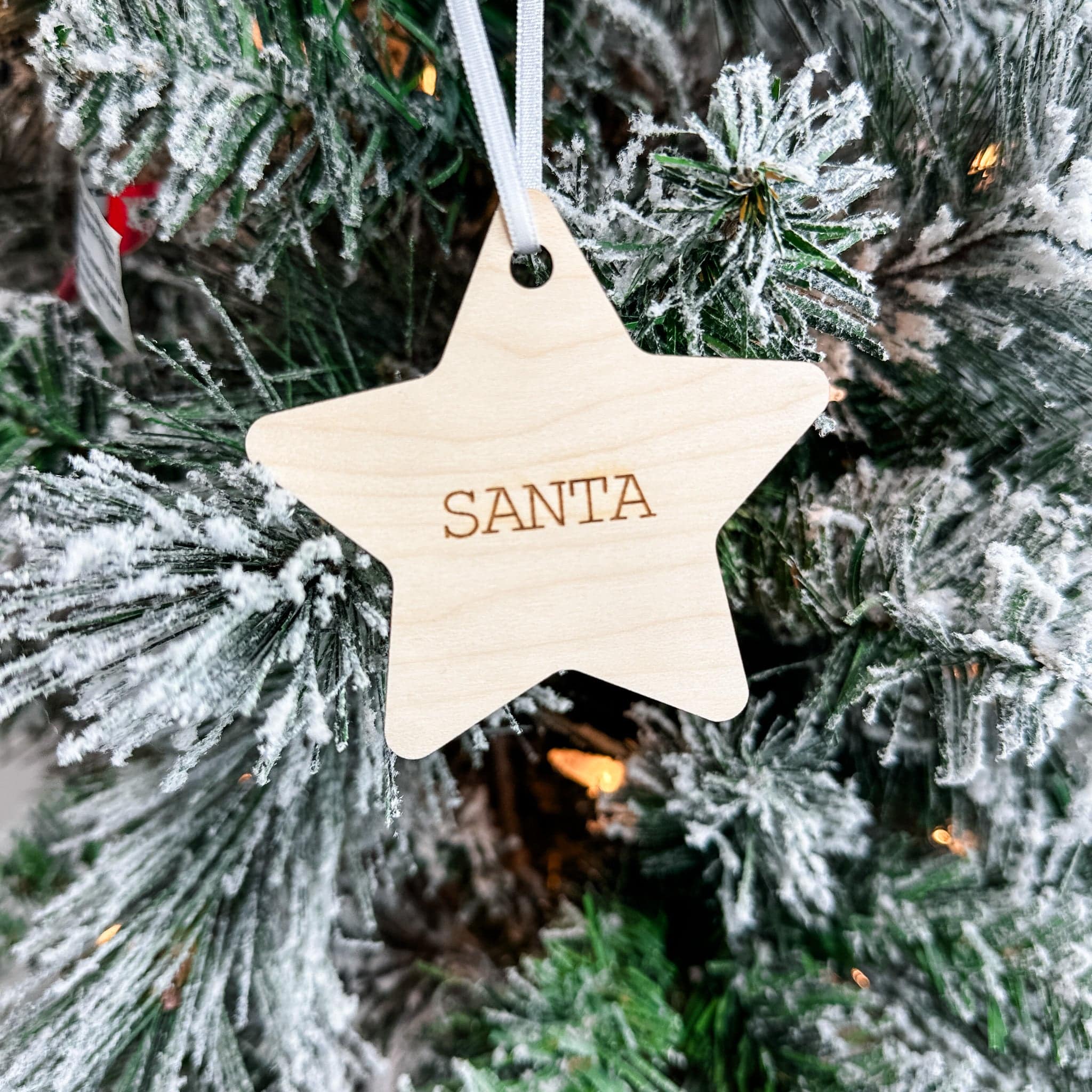 Classic Christmas Stars • Engraved Wood Ornament (Choose from 8!)