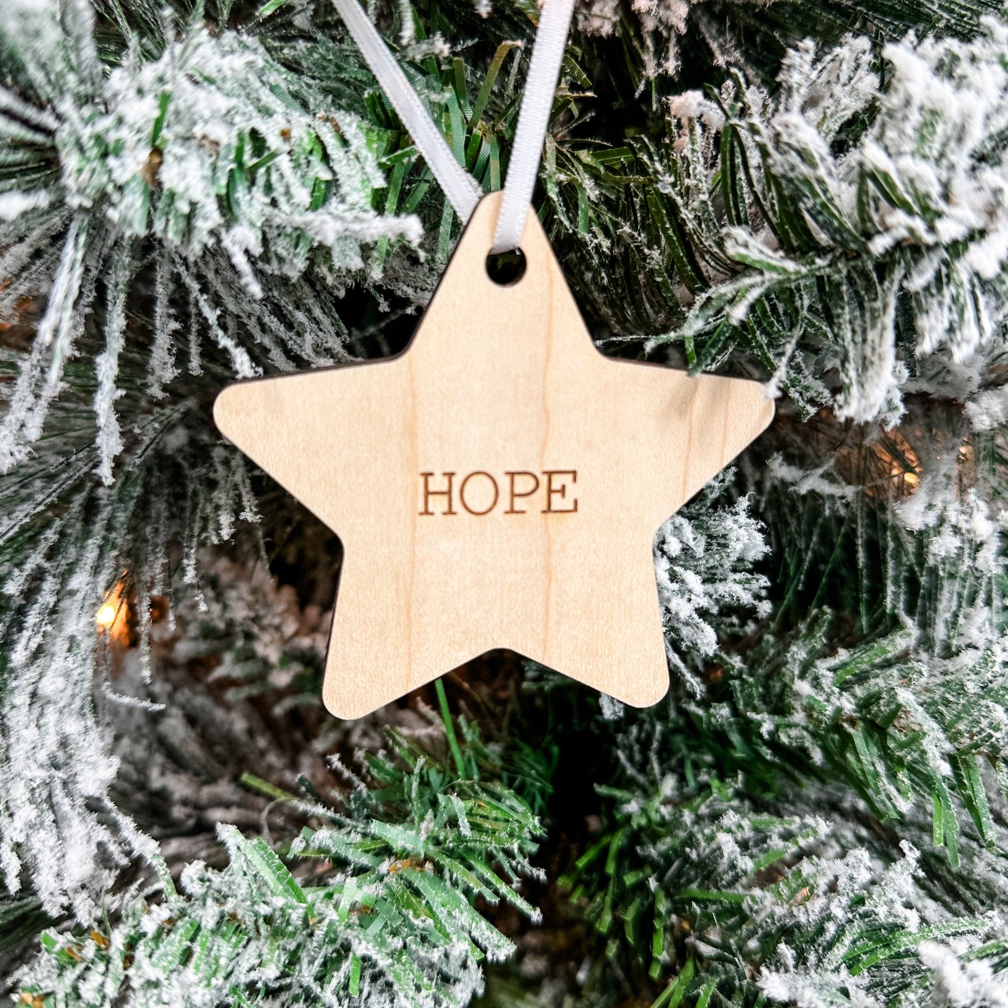 Classic Christmas Stars • Engraved Wood Ornament (Choose from 8!)
