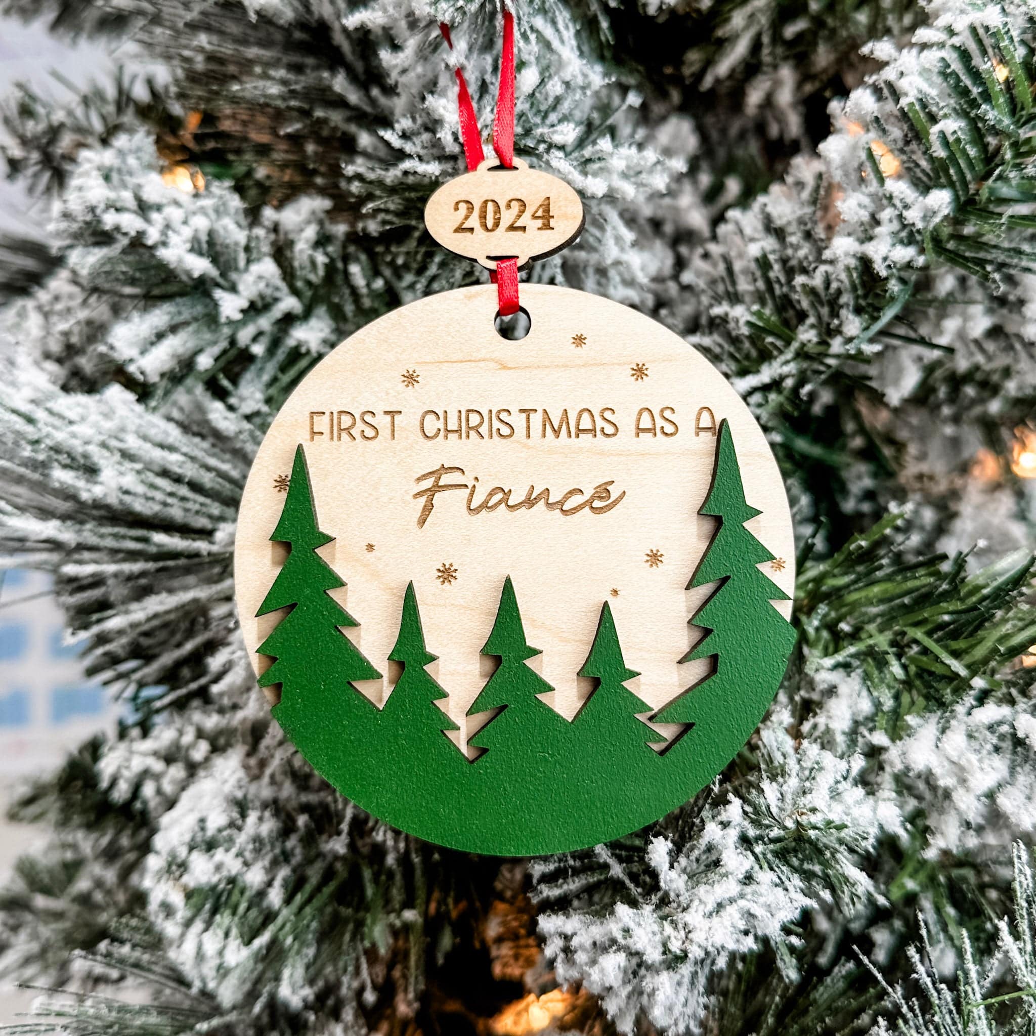 Custom First Christmas • 3D Wood Ornament • For New Roles & Life Changes