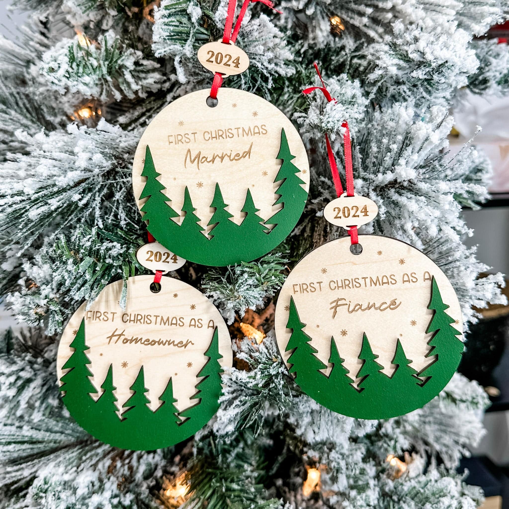 Custom First Christmas • 3D Wood Ornament • For New Roles & Life Changes