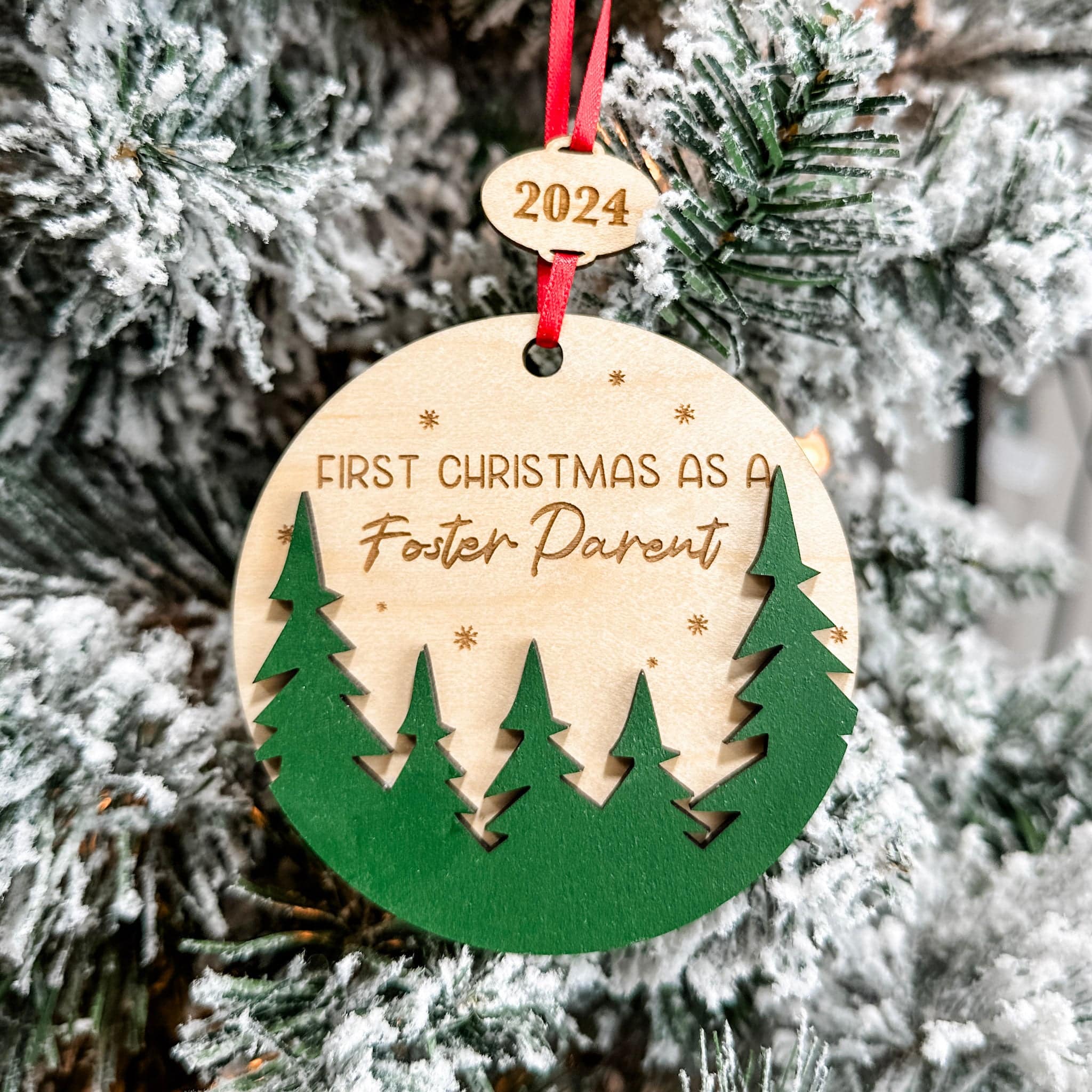 Custom First Christmas • 3D Wood Ornament • For New Roles & Life Changes