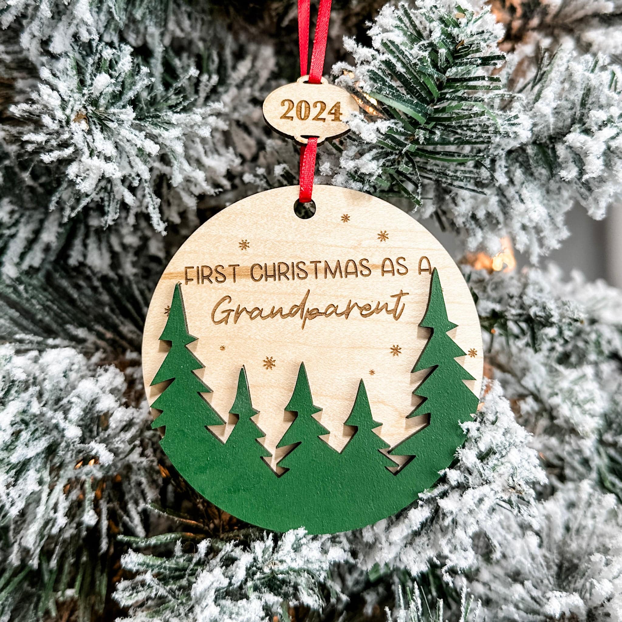 Custom First Christmas • 3D Wood Ornament • For New Roles & Life Changes