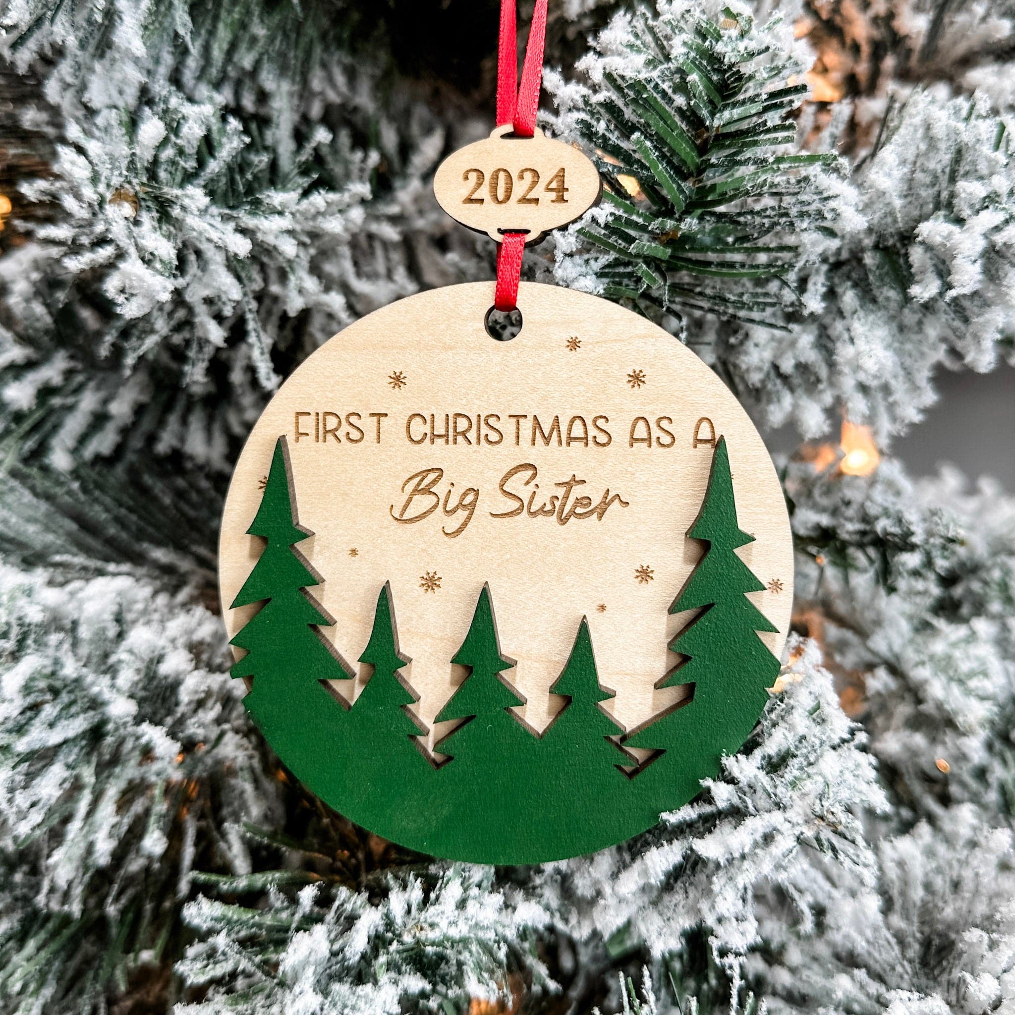 Custom First Christmas • 3D Wood Ornament • For New Roles & Life Changes