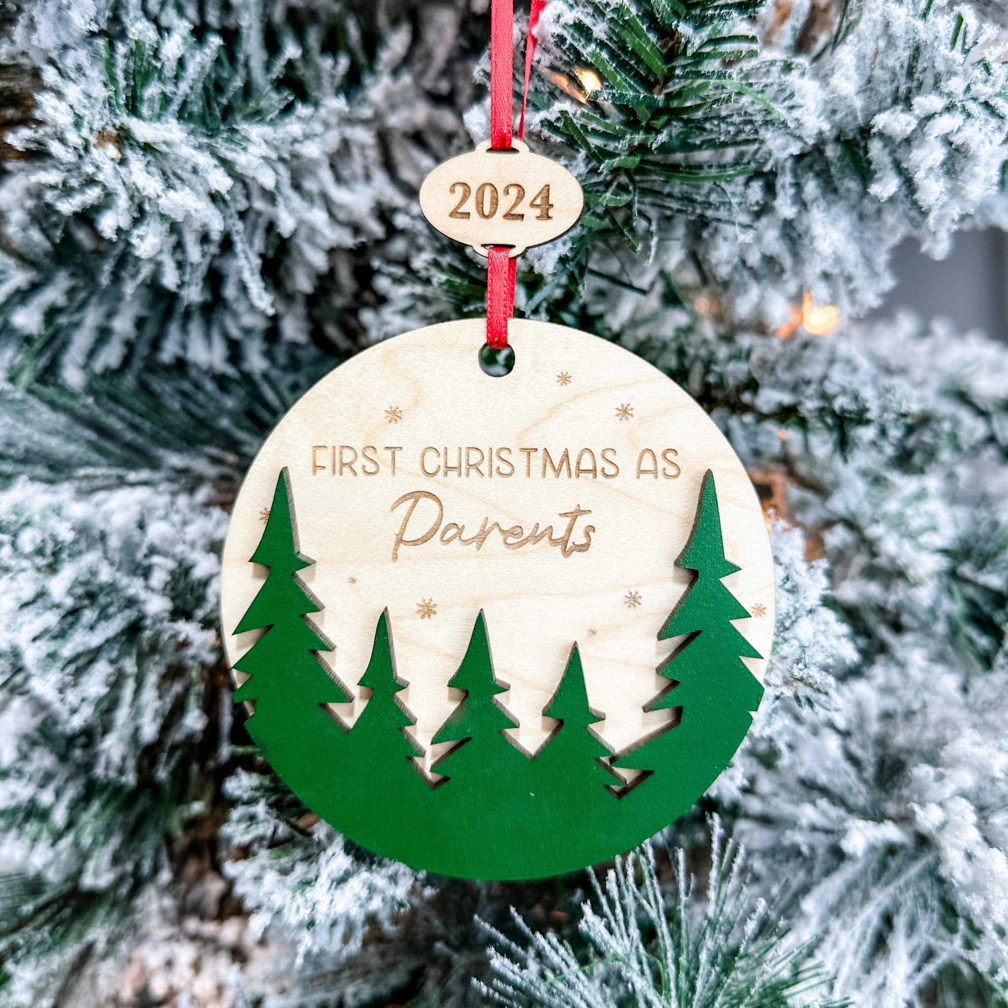 Custom First Christmas • 3D Wood Ornament • For New Roles & Life Changes