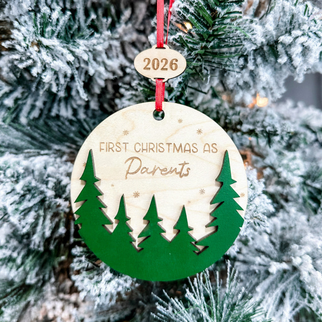 Assorted First Christmas Ornaments – Includes Married, as a Grandparent, and more.