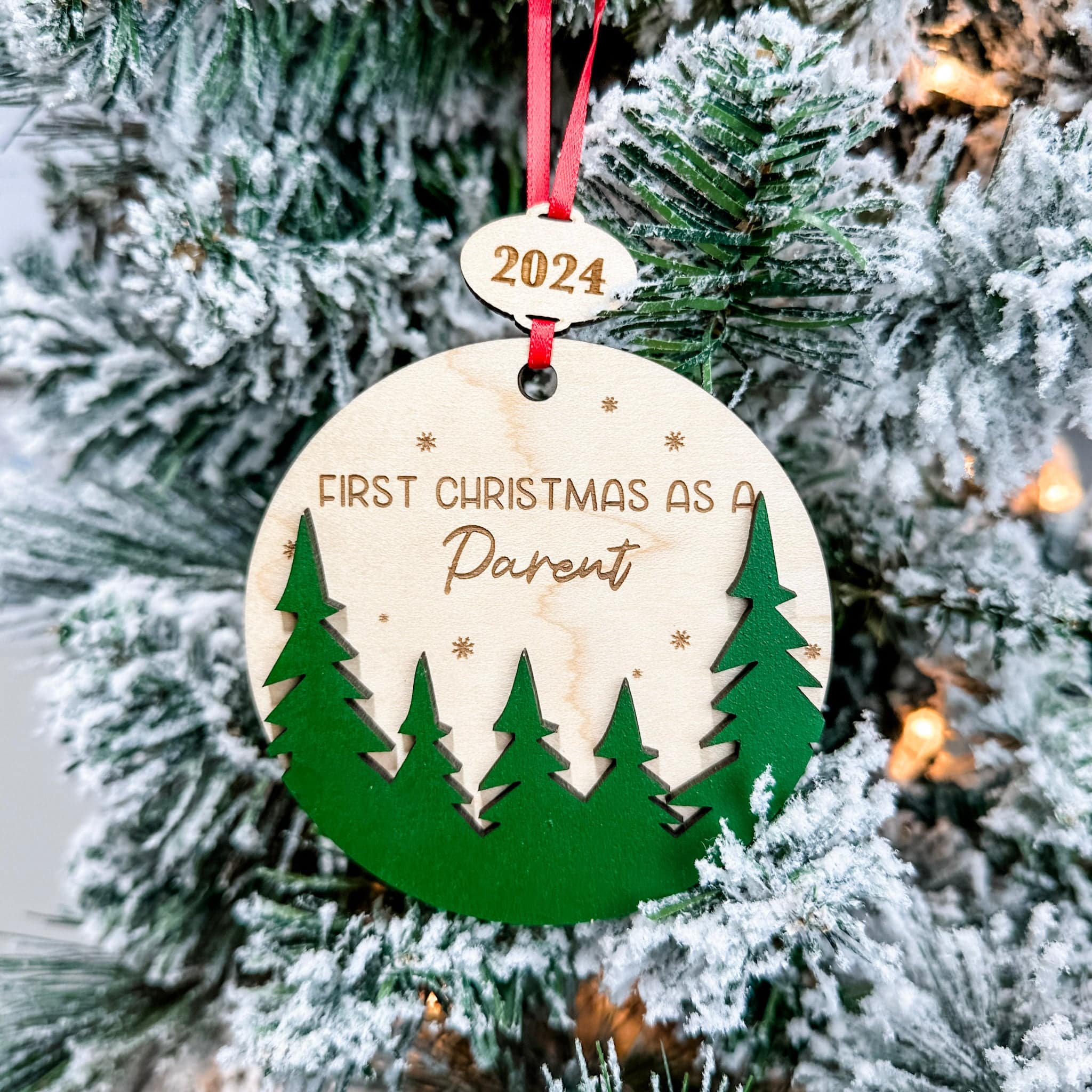 Custom First Christmas • 3D Wood Ornament • For New Roles & Life Changes