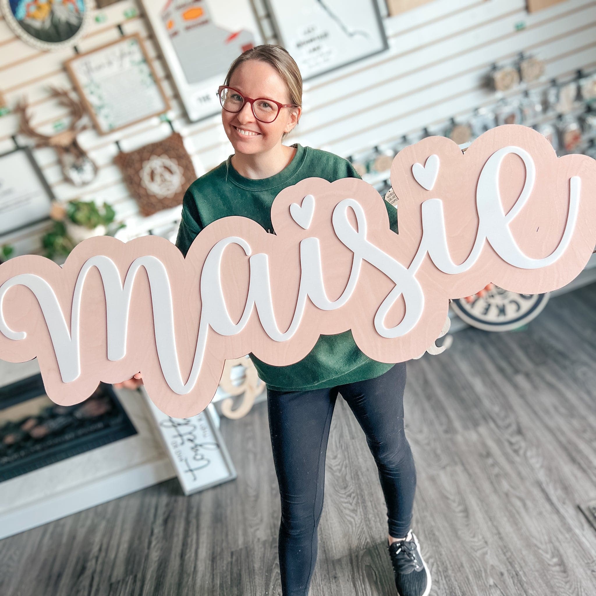 Custom Floating Name Sign - Sticks & Doodles