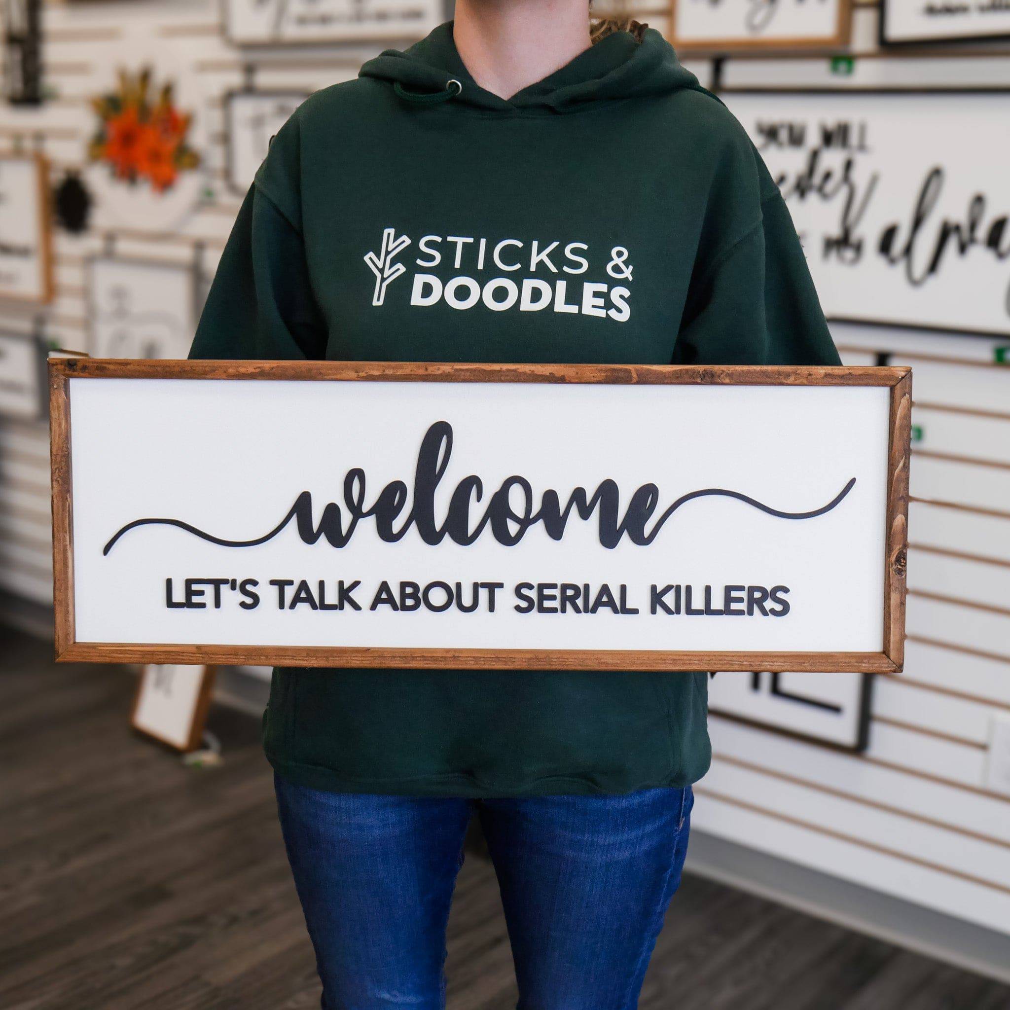 Custom Framed Wooden Word Art - Sticks & Doodles