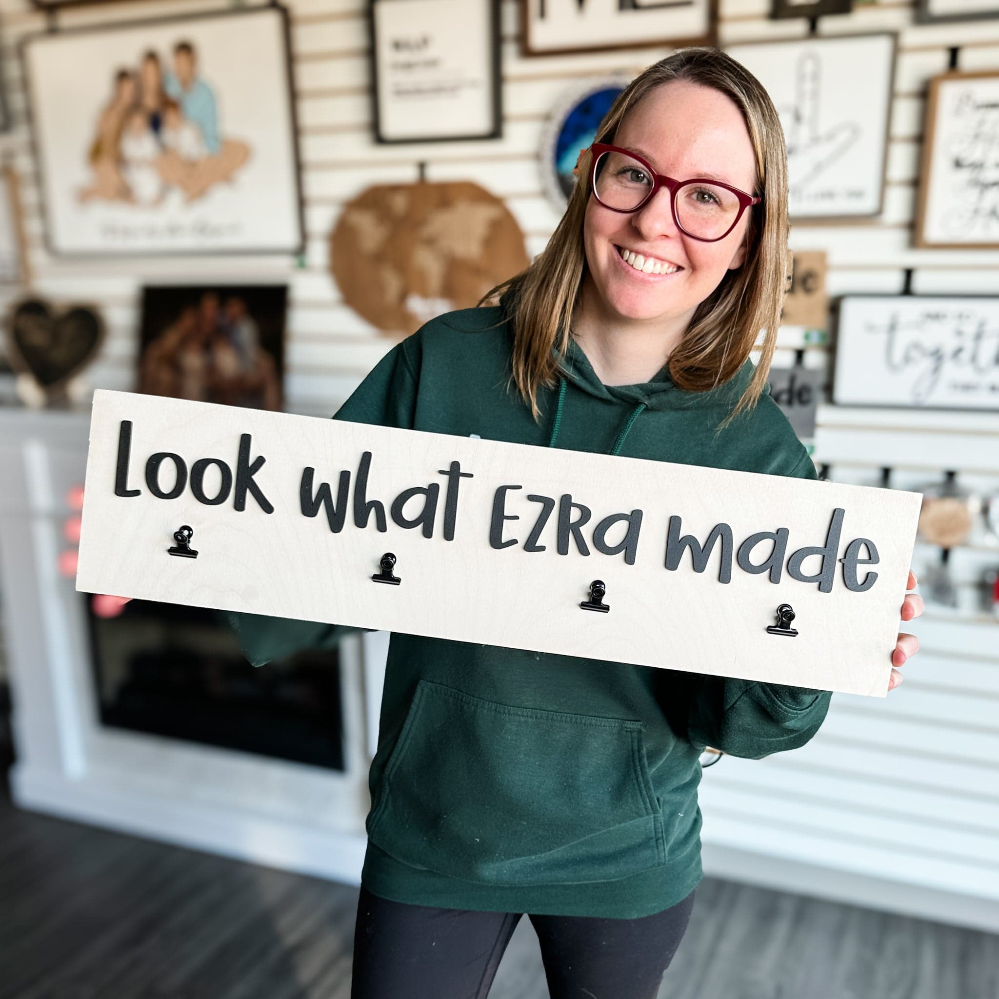 Custom Photo Clip Sign (Look What I Made) - Sticks & Doodles