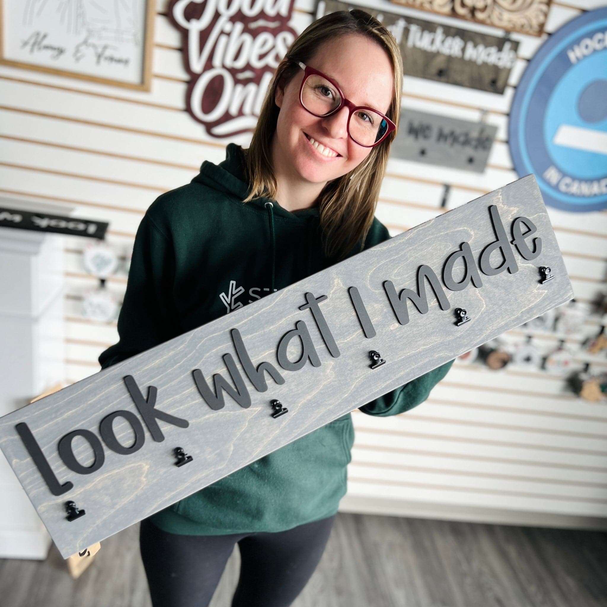 Custom Photo Clip Sign (Look What I Made) - Sticks & Doodles