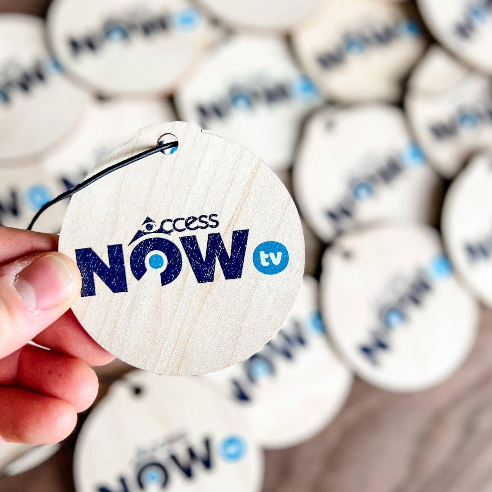 Printed Logo Ornaments • Custom Wood or Acrylic Ornaments • Group Order for Staff & Customer Gifts