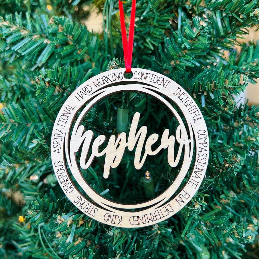 Family Members & Friends • Descriptive Wood Ornaments • For Family & Friends