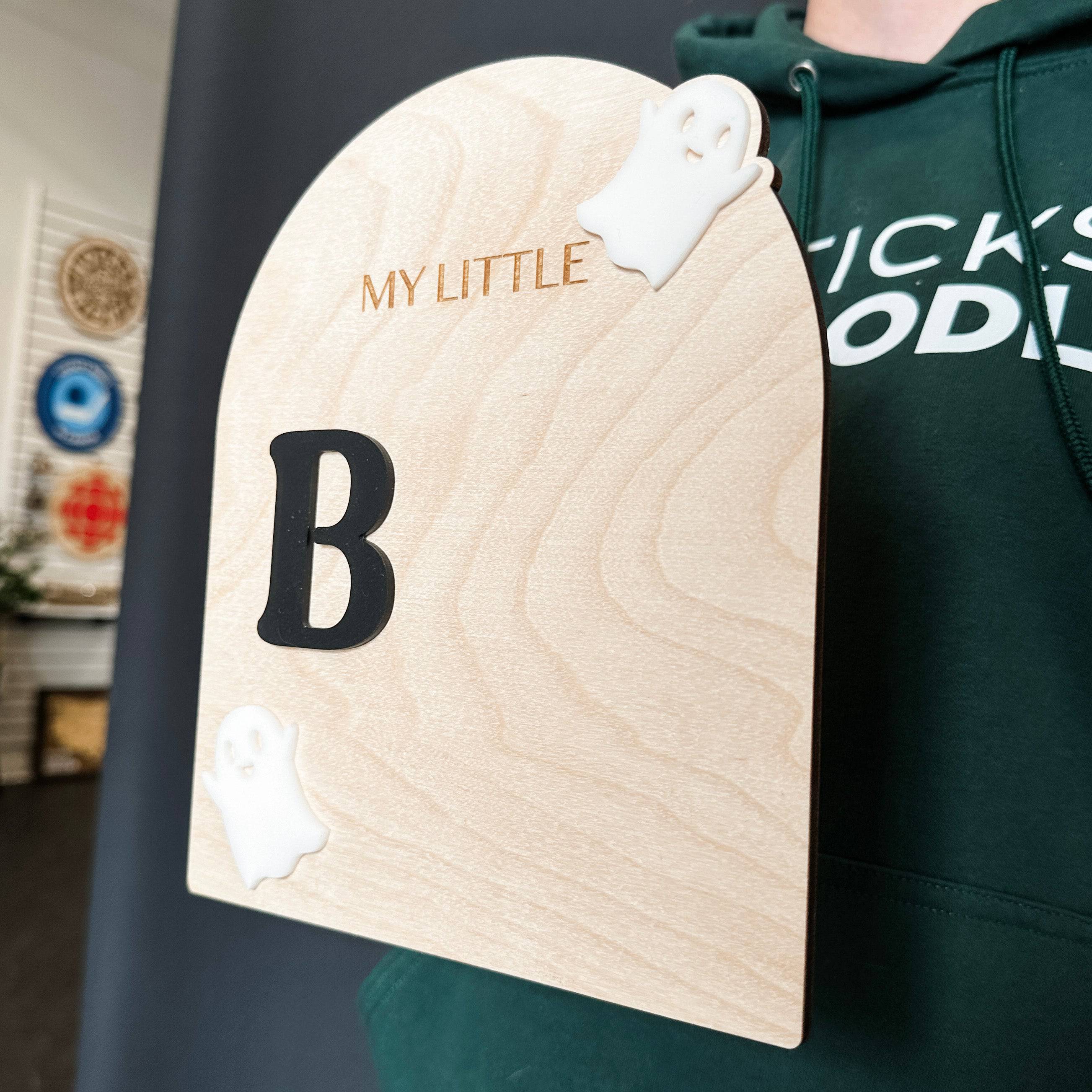 DIY Boo-prints • Wooden Baby Keepsake Sign • For First Halloween Memories