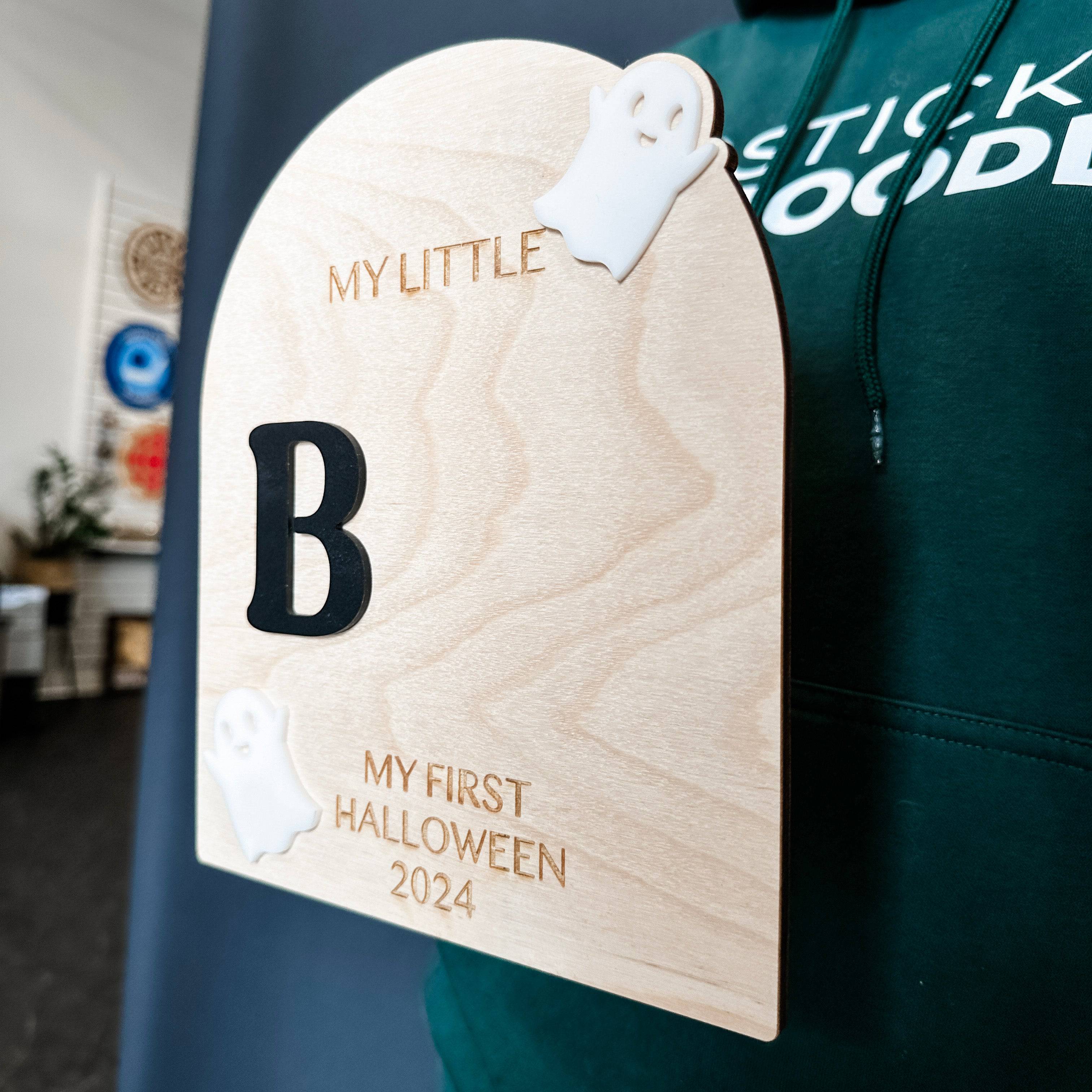 DIY Boo-prints • Wooden Baby Keepsake Sign • For First Halloween Memories