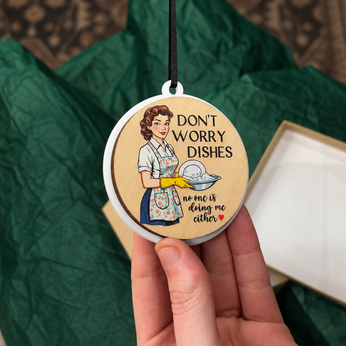 Don’t Worry Dishes Adult Ornament