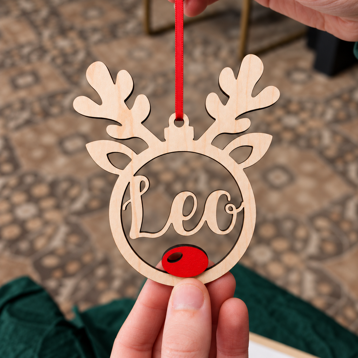 Personalized Rudolph Reindeer Ornament