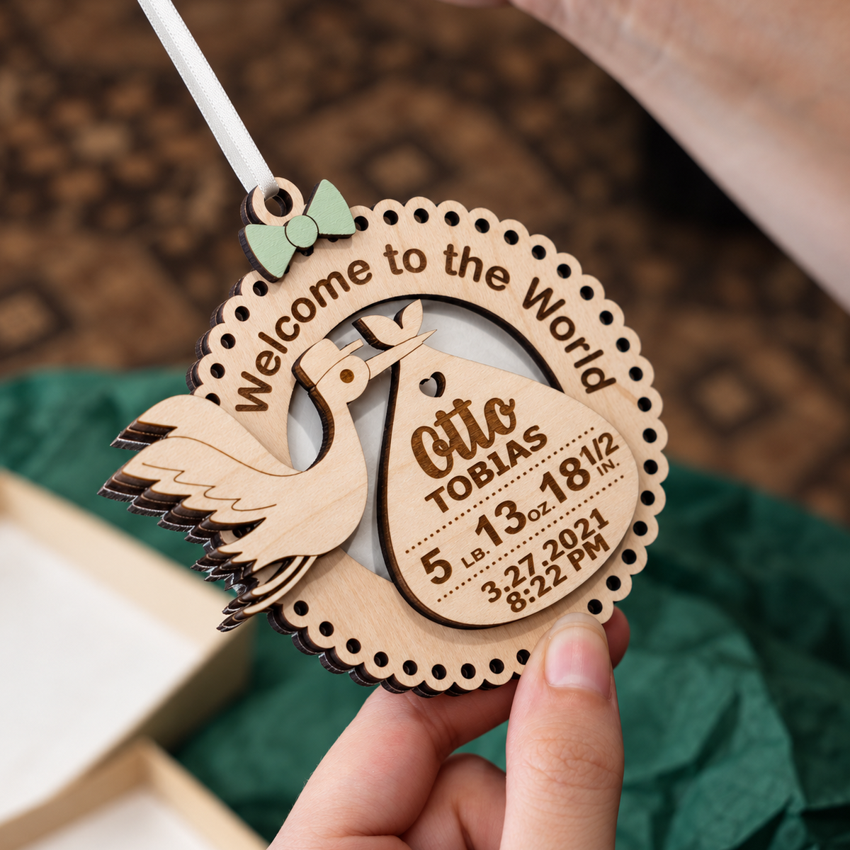 Personalized Baby Birth Stats Ornament
