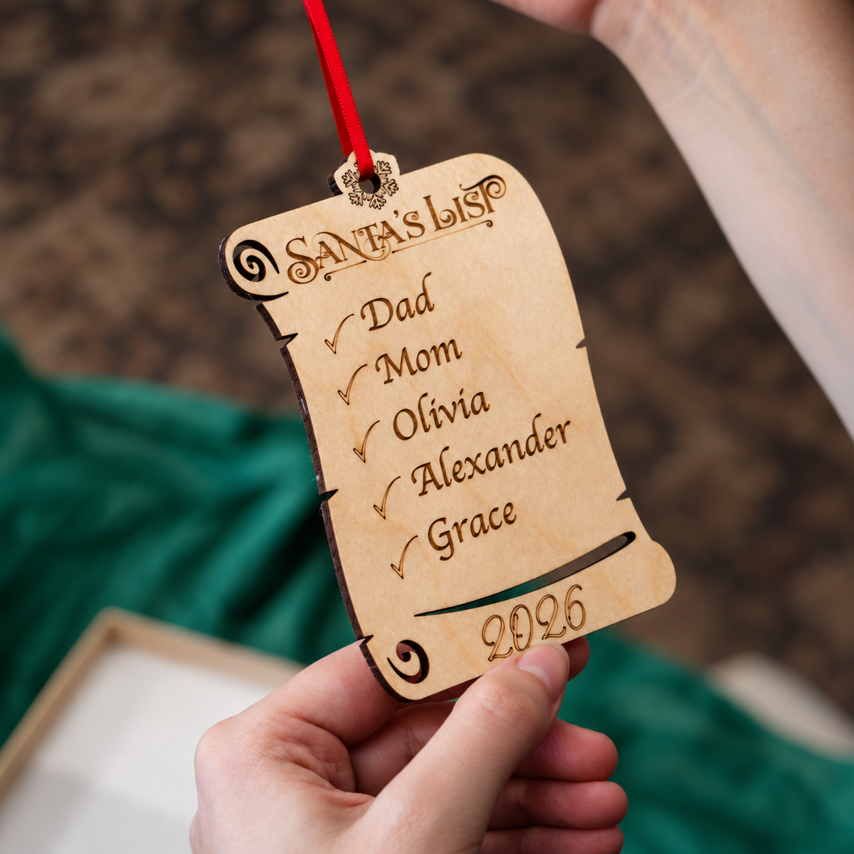 Personalized Santa’s List Family Ornament