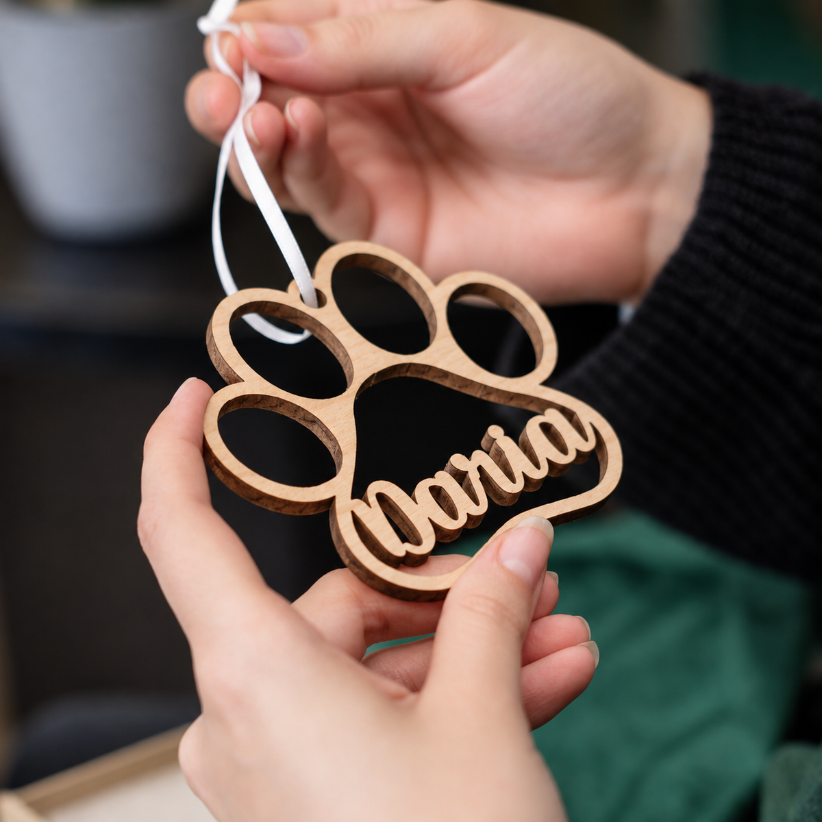 Personalized Pet Paw Print Ornament