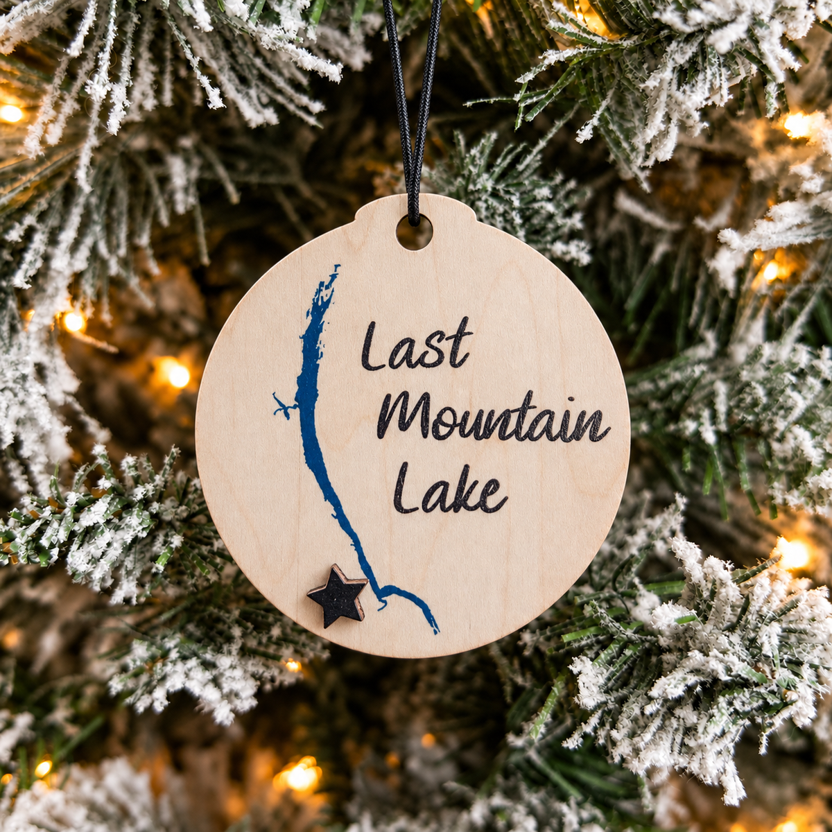 Saskatchewan Lake Map Ornament