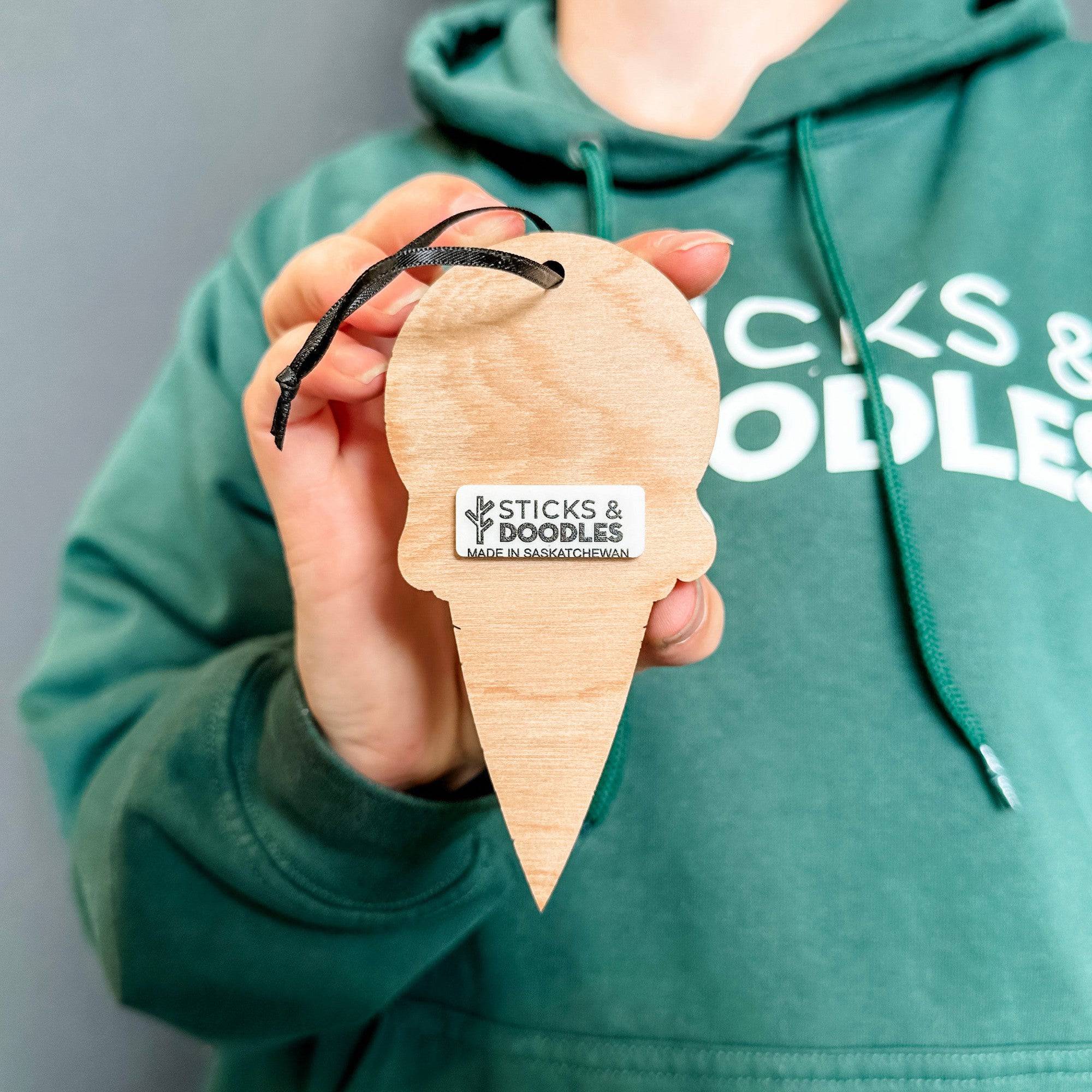 Eye-Scream • Layered Wood & Acrylic Ornament • For Halloween Decor & Gifts