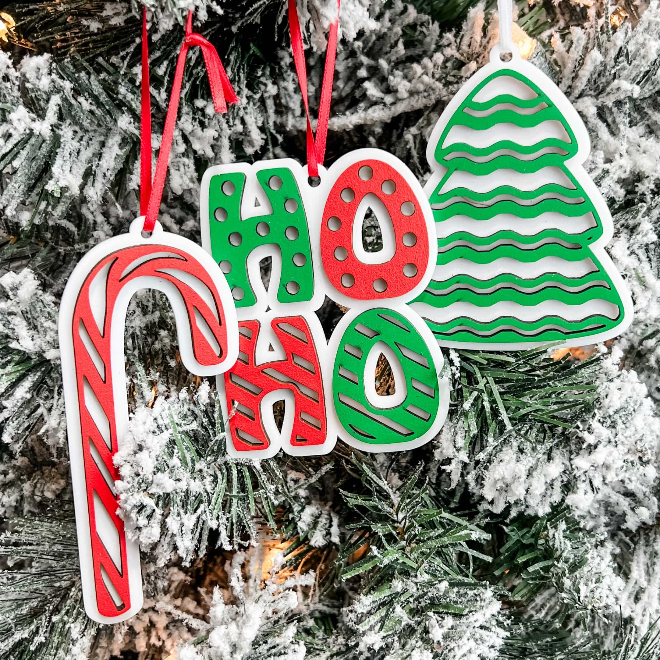 Festive Christmas • 3D Wood & Acrylic Ornaments (Choose from 3!)