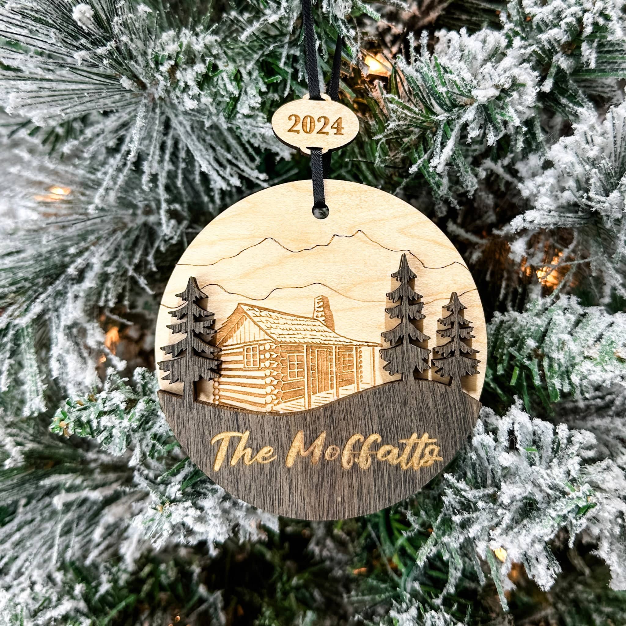 Christmas at the Cabin • 3D Wood Ornament
