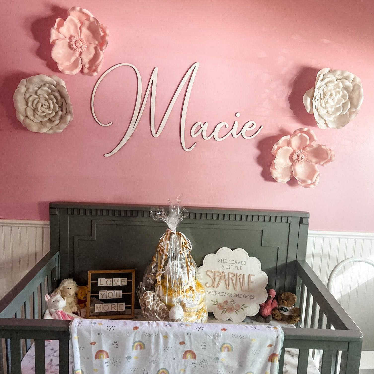 Floating Wood Nursery Name Sign - Sticks & Doodles