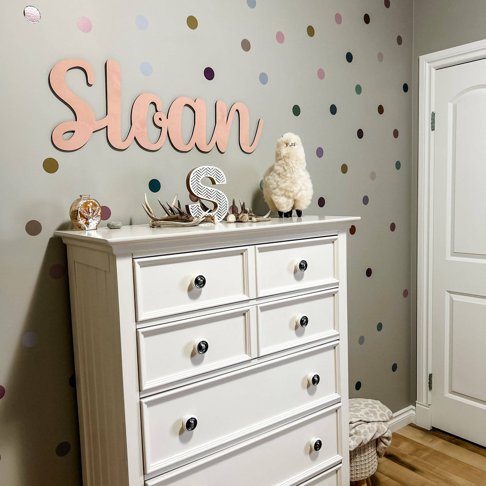 Floating Wood Nursery Name Sign - Sticks & Doodles