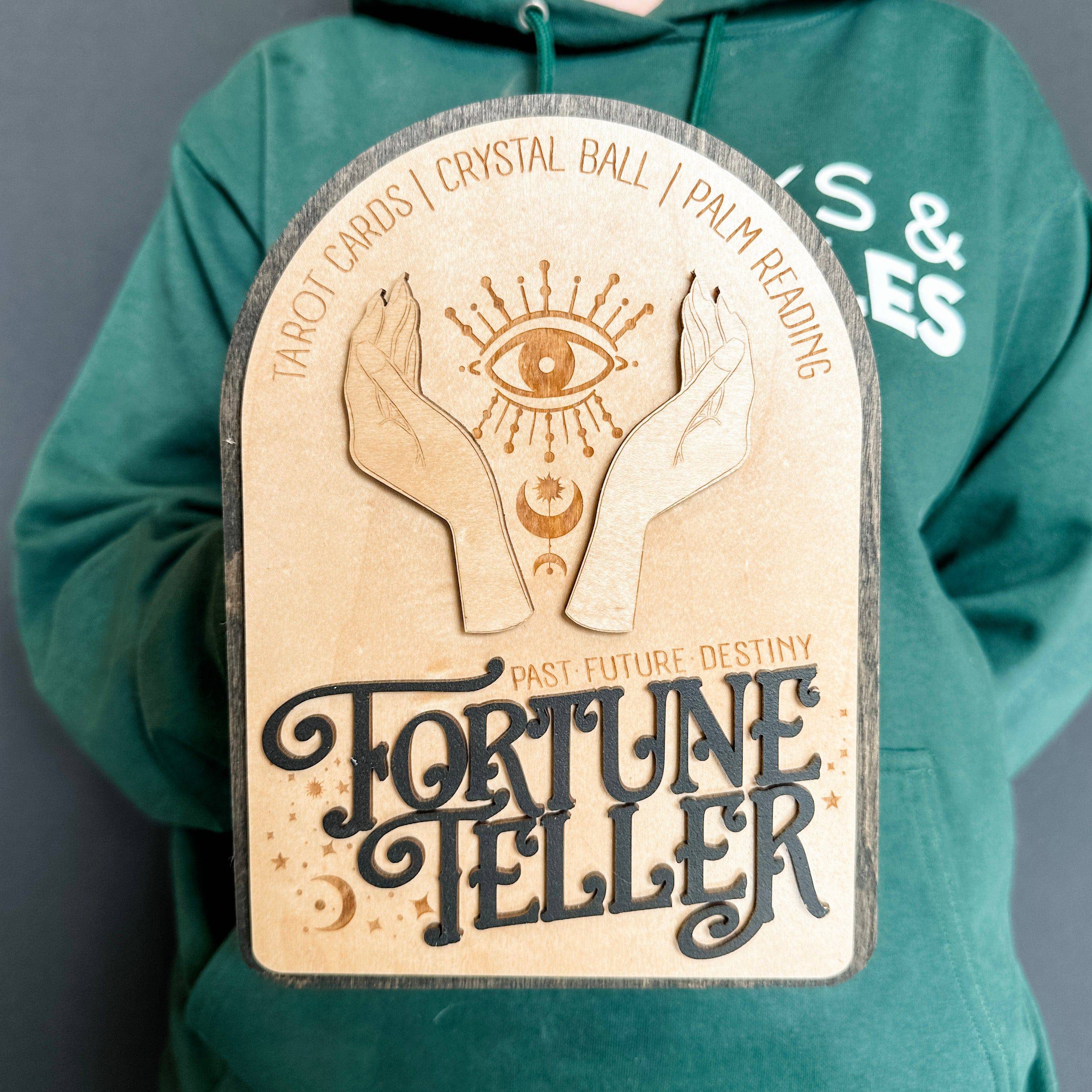 Fortune Teller • Layered Wooden Mini Sign • For Halloween & Occult Decor