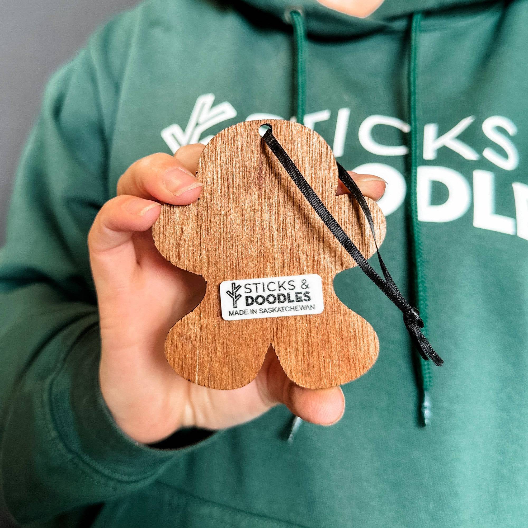 Gingerbread Skeleton • Layered Wood & Acrylic Ornament • For Halloween & Christmas