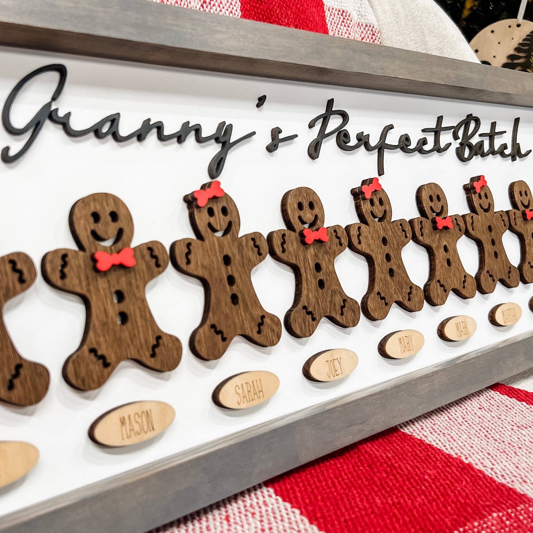 Grandma's Perfect Gingerbread Batch • 3D Wood Sign