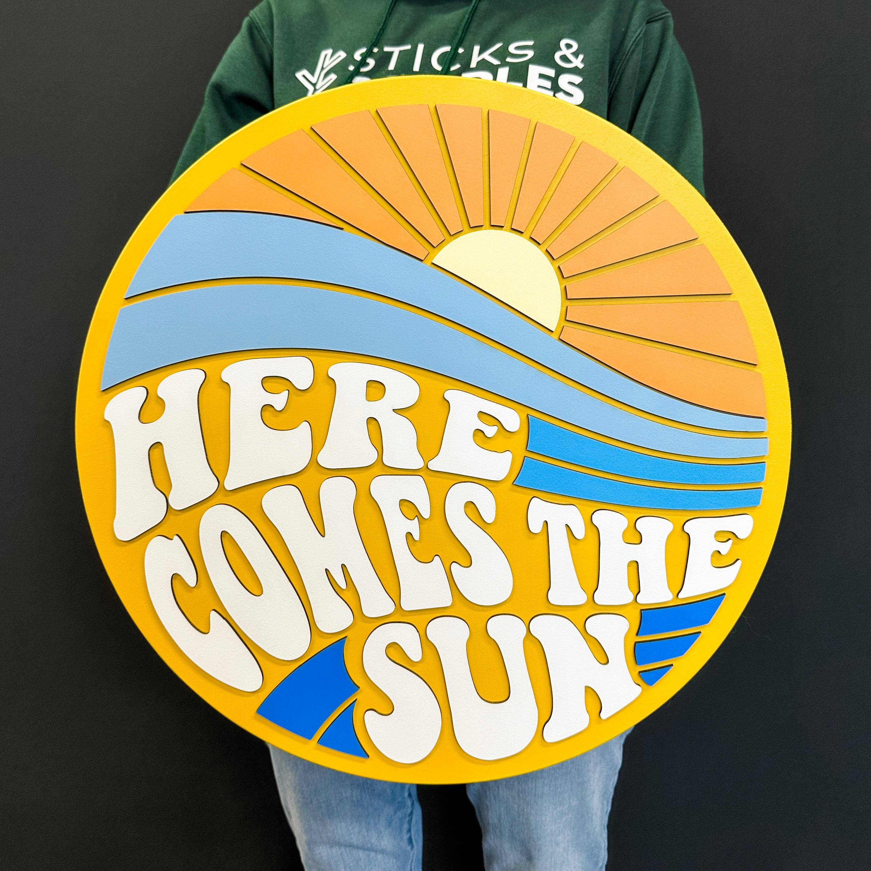 Here Comes the Sun Wood Artwork