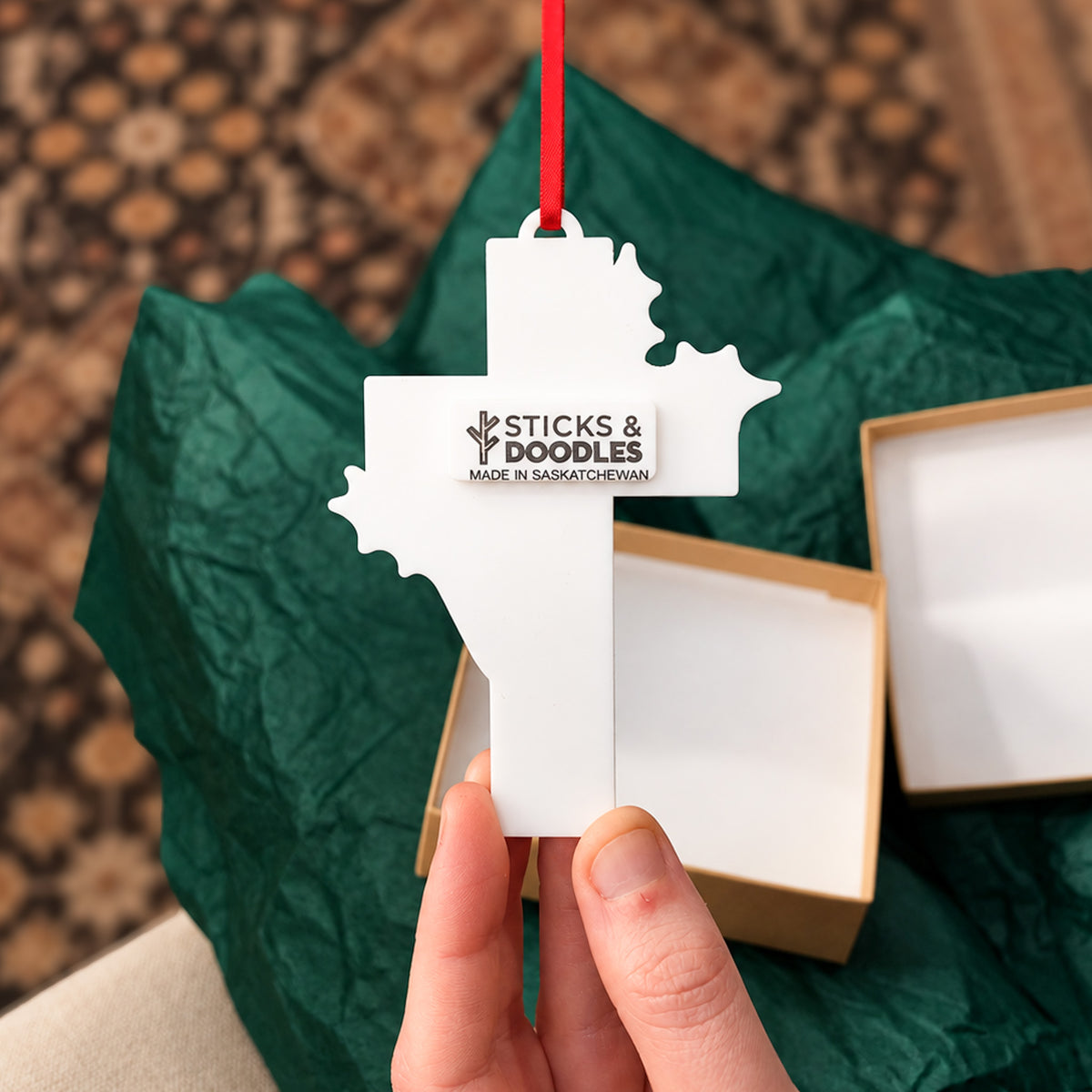 Holly Cross Ornament