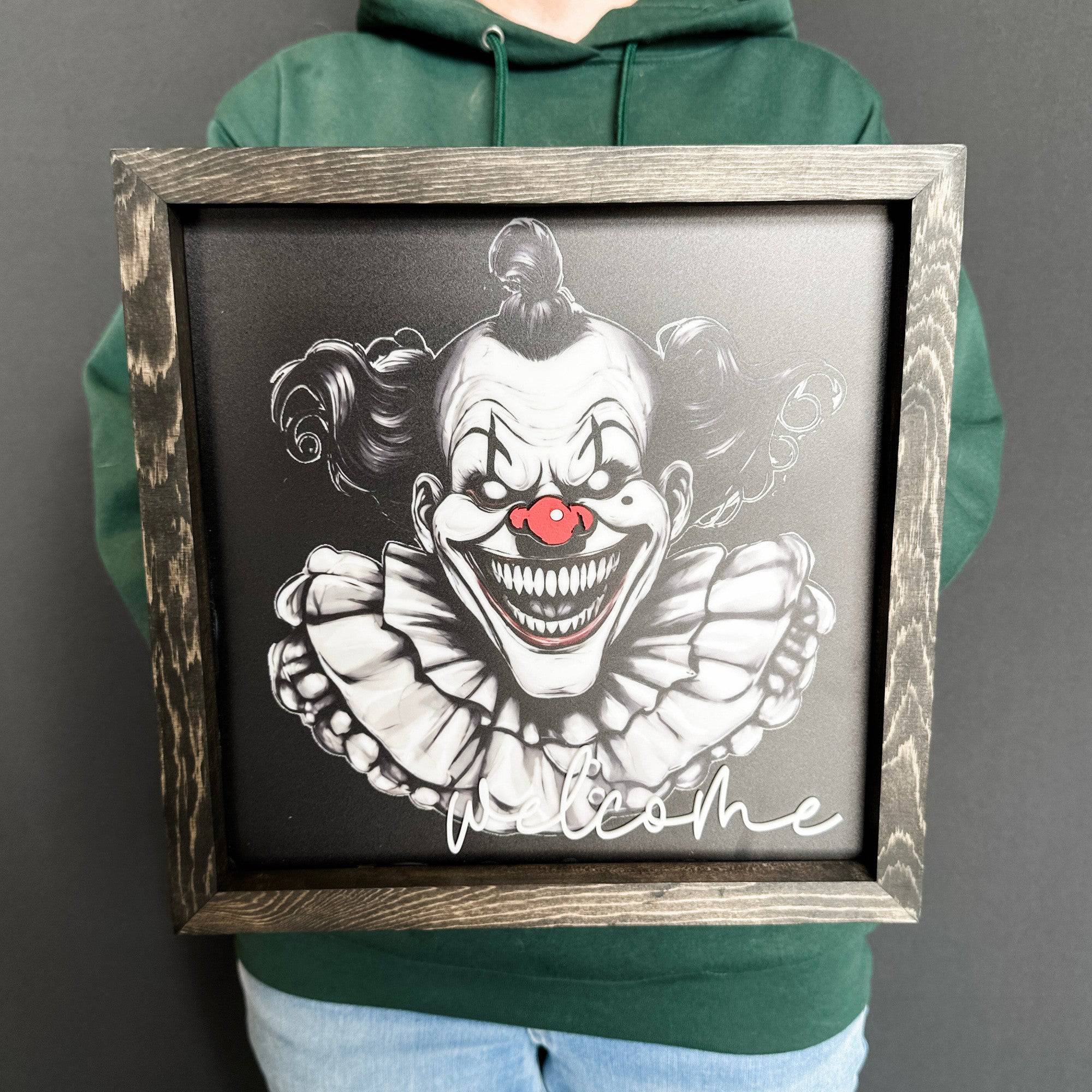 Horror Clown • Acrylic Ornament or Sign • For Halloween Decorations